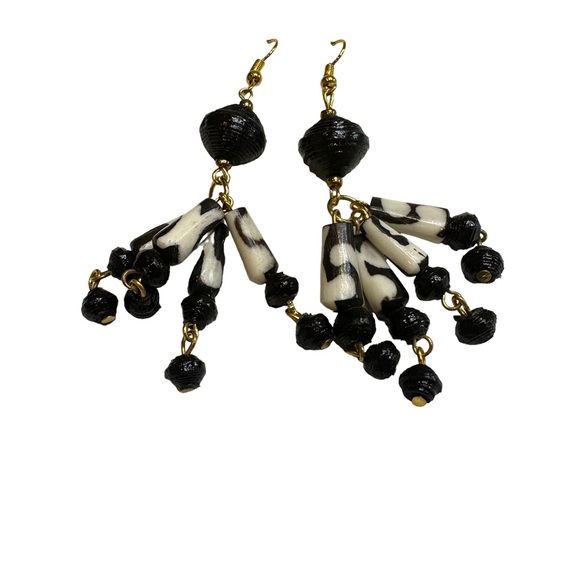 Ajuna Earrings Womens Handmade Handmade Dangle Tiered Uganda - Picture 2 of 6